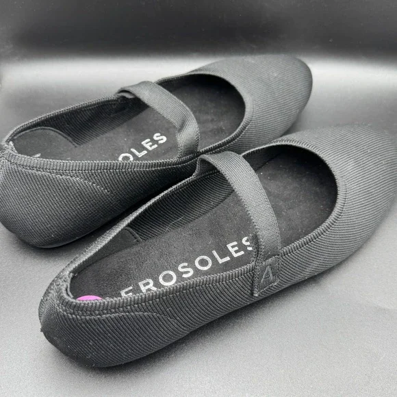 Aerosoles Boaz Flats Black Balletcore Knit Mary Jane Shoe Comfortable Women 8.5M - Picture 2 of 6